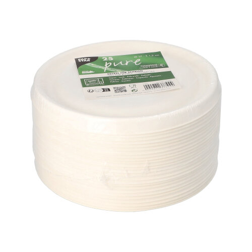 Deckel für Schalen Zuckerrohr "pure" rund Ø 17 cm · 1,2 cm weiss