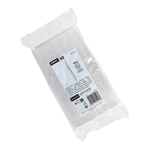 Mehrweg-Messer 18,5 cm transparent