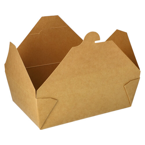 Lunchboxen, Pappe "pure" 2000 ml 6,4 cm x 14 cm x 19,7 cm braun