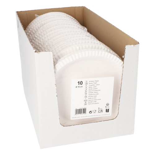 Schalen, Pappe rund Ø 19 cm · 2,4 cm weiss