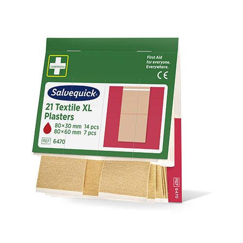 Set "Cederroth" Salvequick Textil Pflaster XL (21 Stück) braun , Refill