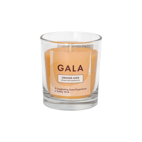 "GALA" Duftkerze im Glas Ø 70 mm · 77 mm orange - Orange Juice "Mini Nutella"