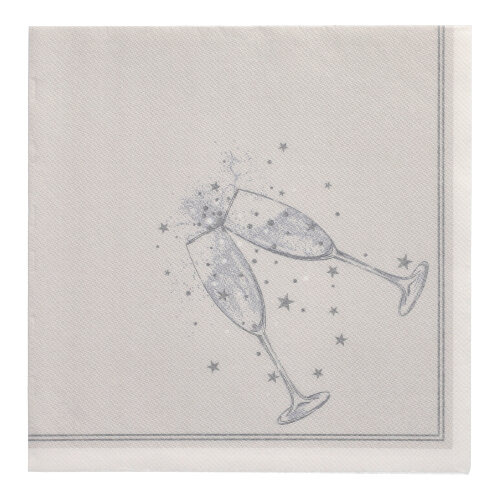 Servietten "ROYAL Collection" 1/4-Falz 40 cm x 40 cm silber "Festivity"