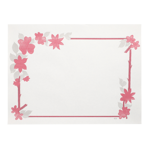 Tischsets, Papier 30 cm x 40 cm weiss "Blumenranke"