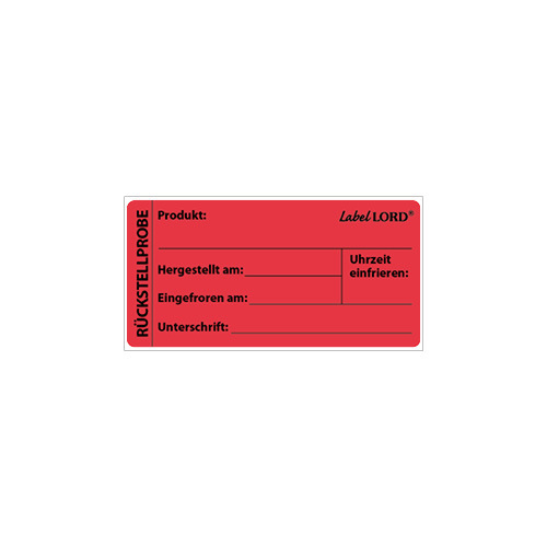"LabelLord" HACCP Lebensmitteletiketten 40 mm x 113 mm rot Rückstellprobe