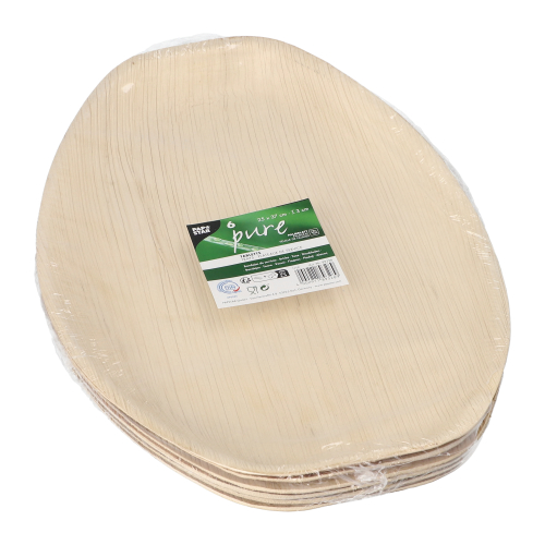 Tabletts, Palmblatt "pure" oval 3 cm x 37 cm x 25 cm natur