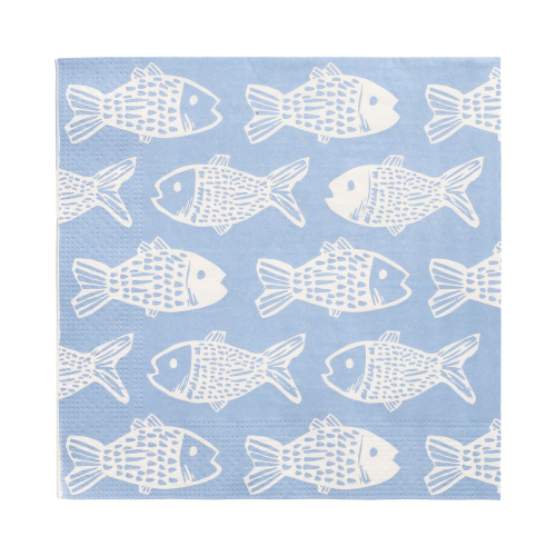 Servietten, 3-lagig 1/4-Falz 33 cm x 33 cm "Fish"