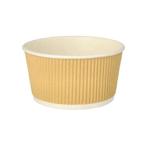 Suppenbecher, Pappe 720 ml Ø 13,5 cm · 7,3 cm braun/weiss Ripple Wall