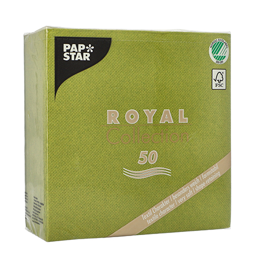 Servietten "ROYAL Collection" 1/4-Falz 33 cm x 33 cm olivgrün