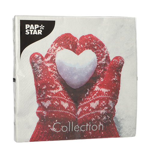 Servietten, 3-lagig 1/4-Falz 33 cm x 33 cm "Mittens in the Snow"