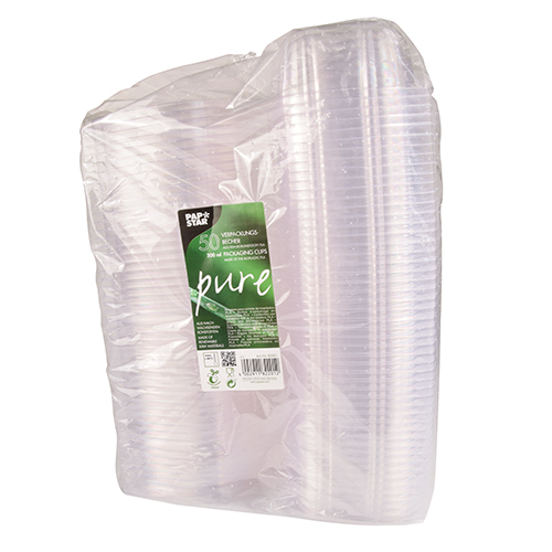 Feinkost- und Salatschalen mit Klappdeckeln, PLA "pure" 500 ml 6,4 cm x 16,1 cm x 13,2 cm