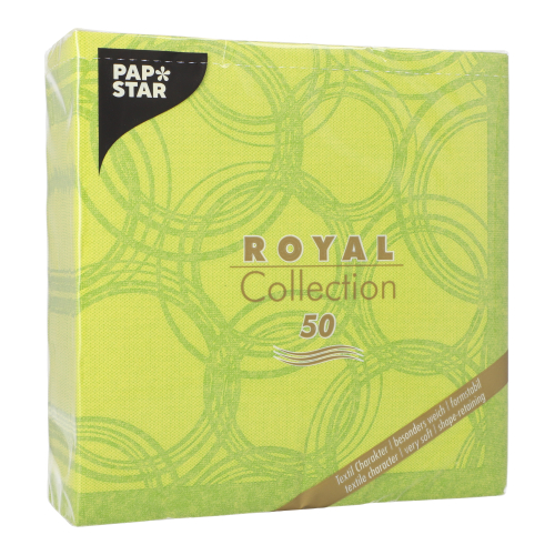 Servietten "ROYAL Collection" 1/4-Falz 40 cm x 40 cm limonengrün "Bubbles"