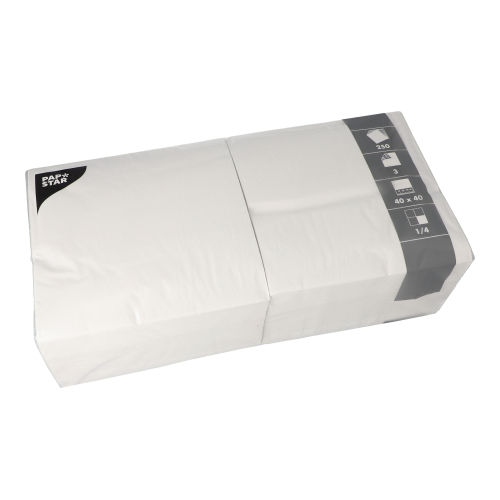Servietten, 3-lagig 1/4-Falz 40 cm x 40 cm weiss