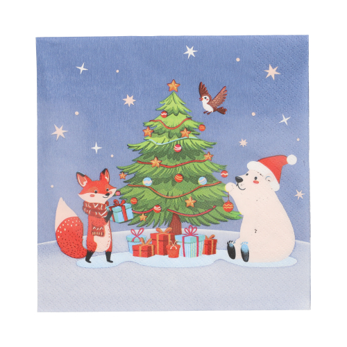 Servietten, 3-lagig 1/4-Falz 33 cm x 33 cm "Christmas Party"