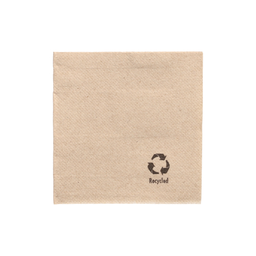 Servietten, 2-lagig "PUNTO" 1/4-Falz 20 cm x 20 cm natur aus recyceltem Papier, in Spenderbox