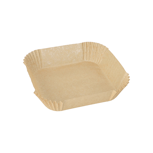 Backpapiere 16 cm x 16 cm x 4,5 cm braun für Heißluftfritteusen