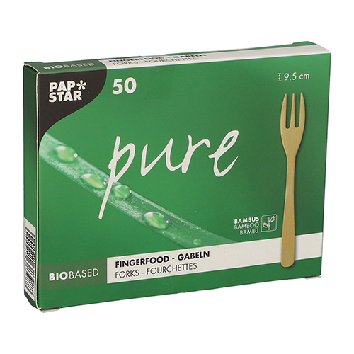 Fingerfood - Gabeln, Bambus "pure" 9,5 cm