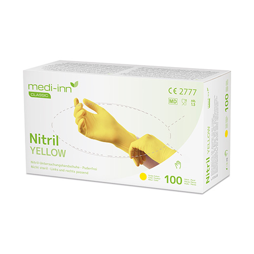 "Medi-Inn Classic" Handschuhe, Nitril puderfrei gelb "Nitril Yellow" Größe: M