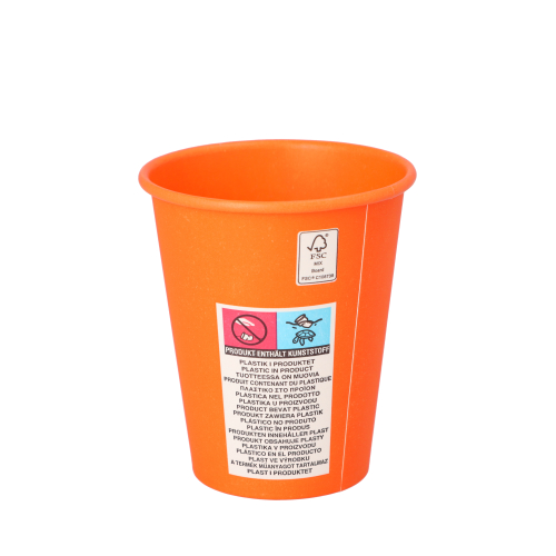 Trinkbecher, Pappe "To Go" 0,2 l Ø 8 cm · 9,2 cm orange