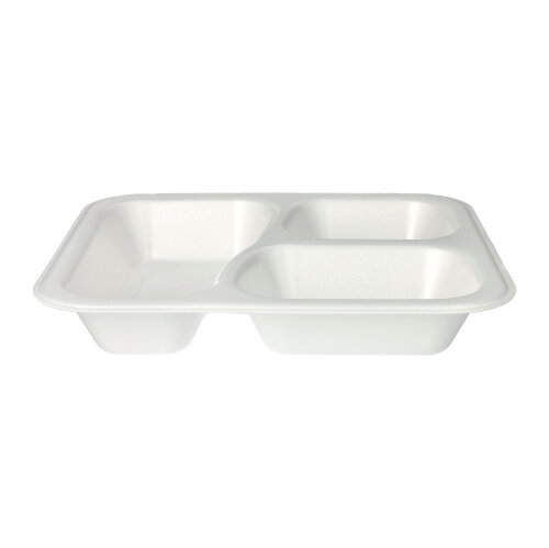 Siegelschalen, XPS 3-geteilt 925 ml 4,2 cm x 21,2 cm x 25 cm weiss laminiert