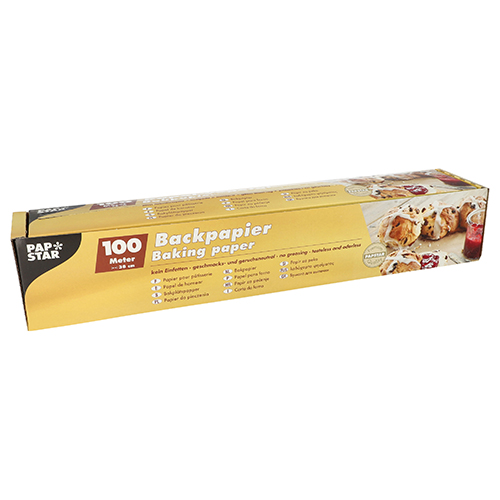 Backpapier 100 m x 38 cm braun in Faltschachtel Backpapier 100 m x 38 cm braun in Faltschachtel