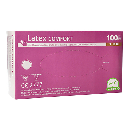 "Medi-Inn PS" Handschuhe, Latex puderfrei "Comfort" weiss - natur Größe XL