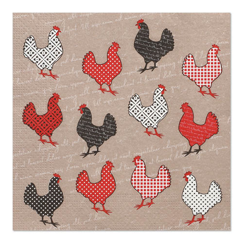 Servietten, 3-lagig 1/4-Falz 33 cm x 33 cm "Cocotte"