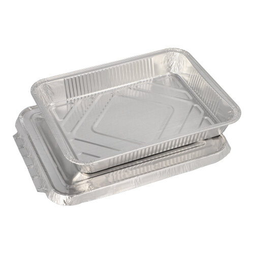 Menüschalen + Deckel, Alu ungeteilt 0,93 l 3 cm x 17,7 cm x 22,5 cm