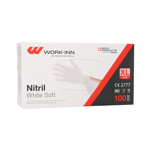 "WORK-INN/PS" Handschuhe Nitril puderfrei "White Soft" weiss Größe: XL