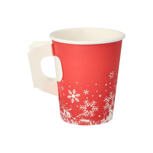 Trinkbecher mit Henkel, Pappe 0,2 l Ø 8 cm · 9,3 cm "Winter Time"