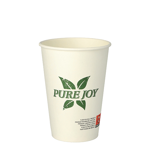 Trinkbecher, Pappe 0,25 l Ø 8 cm · 10,8 cm weiss "Pure Joy"