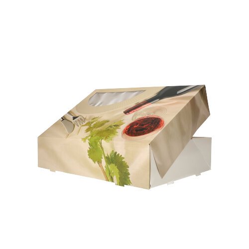 Transport- und Catering-Kartons 8 cm x 24,5 cm x 35,5 cm "Burgund" mit Sichtfenster, einteilig