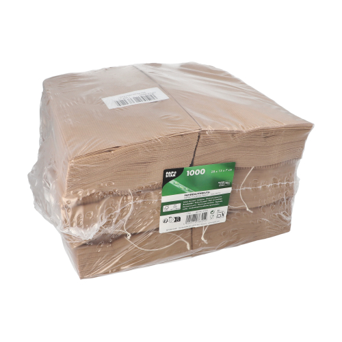 Papierfaltenbeutel gefädelt Kraftpapier 28 cm x 13 cm x 7 cm braun Füllinhalt 1,5 kg