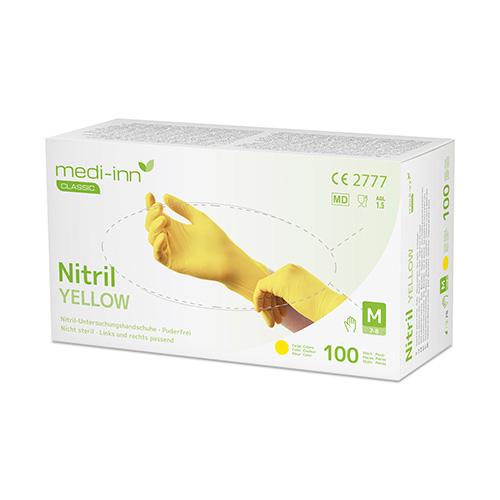 "Medi-Inn Classic" Handschuhe, Nitril puderfrei gelb "Nitril Yellow" Größe: M