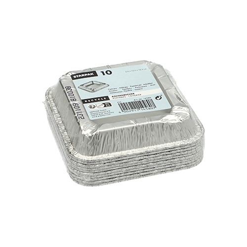 Aschenbecher, Alu eckig 2,2 cm x 12,5 cm x 12,5 cm