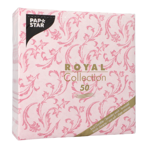 Servietten "ROYAL Collection" 1/4-Falz 40 cm x 40 cm fuchsia "Damascato"