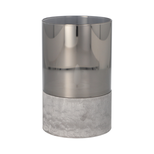 LED-Kerze Ø 8 cm · 12,5 cm grau "Gracia" mittel