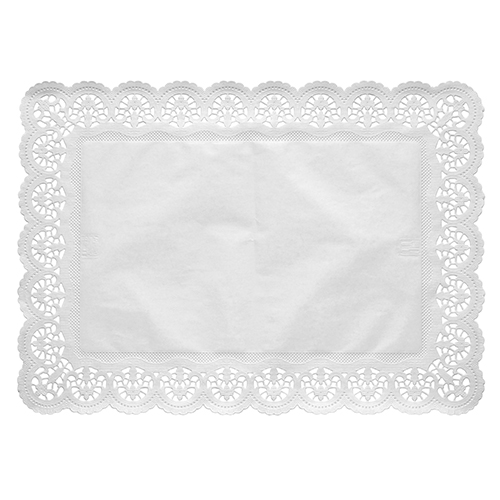 Spitzenpapiere eckig 53 cm x 32,5 cm weiss
