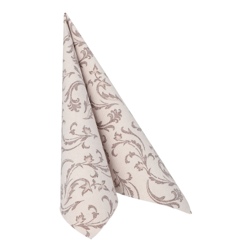 Servietten "ROYAL Collection" 1/4-Falz 40 cm x 40 cm braun "Damascato"