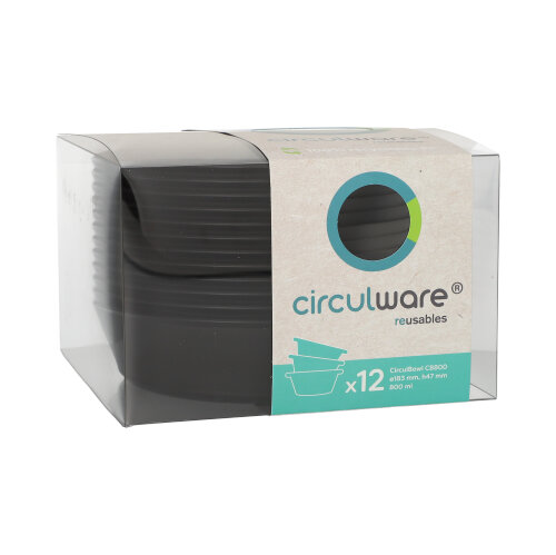 "Circulware by Haval" Mehrweg-Schalen Mix & Match rund 800 ml Ø 18,3 cm · 4,7 cm schwarz