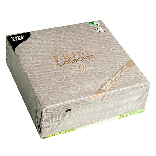 Servietten "ROYAL Collection" 1/4-Falz 40 cm x 40 cm grau "Casali"