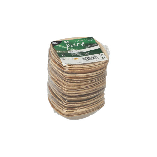 Schalen Palmblatt "pure" 50 ml 2,5 cm x 9 cm x 9 cm natur "QUADRATO"