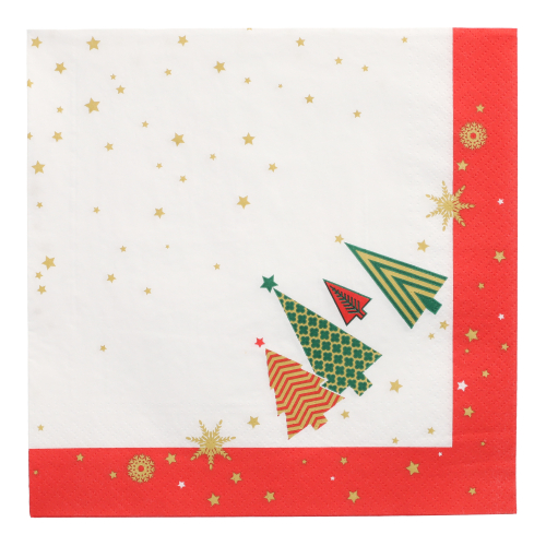 Servietten, 3-lagig 1/4-Falz 40 cm x 40 cm "Plain Christmas Trees"