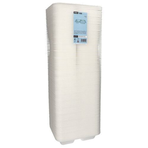 Siegelschalen, XPS 3-geteilt 925 ml 4,2 cm x 21,2 cm x 25 cm weiss laminiert