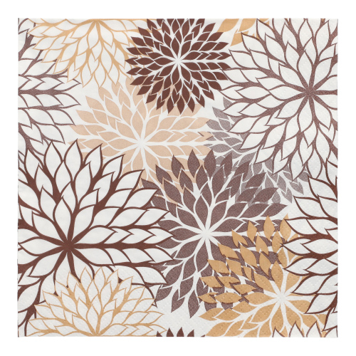 Servietten, 3-lagig 1/4-Falz 40 cm x 40 cm taupe "Floralies"