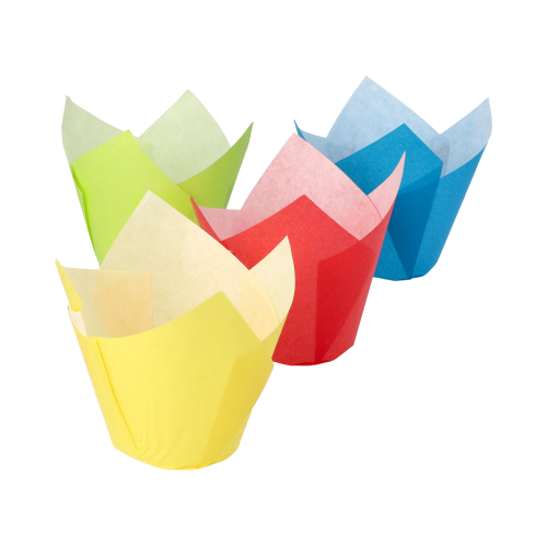 Backförmchen Ø 5 cm · 8,5 cm farbig sortiert "Tulip"