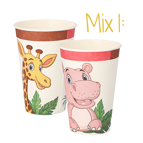 Trinkbecher, Pappe 0,2 l Ø 7 cm · 9,7 cm "Jungle"