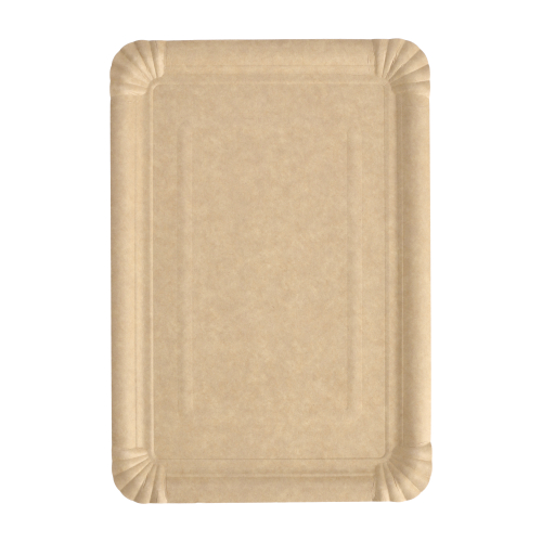Teller, Pappe "pure" eckig 18 cm x 26 cm braun