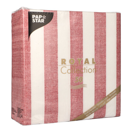 Servietten "ROYAL Collection" 1/4-Falz 40 cm x 40 cm bordeaux "Lines"