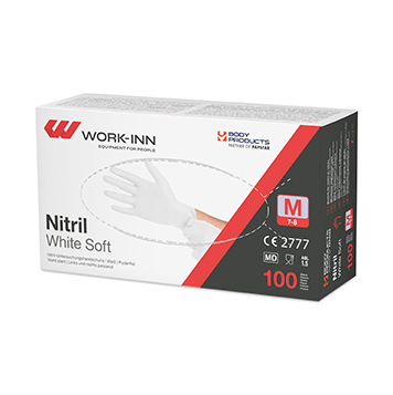 "WORK-INN/PS" Handschuhe Nitril puderfrei "White Soft" weiss Größe: M